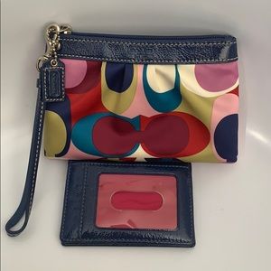 Coach Multicolor Wristlet and Card Case